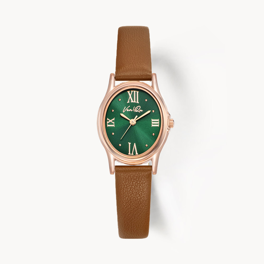 1950C-BRL Rosegold/Emerald (Brown leather)